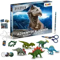Craze DINOREX Speelgoed Adventskalender 2025 voor kinderen - Dino-adventskalender, kerstkalender met dinosaurusfiguren en schrijfmateriaalaccessoires