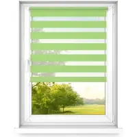 Time4blinds dag en nacht dubbel rolgordijn mini - raamrolgordijn dag en nacht - rolgordijn zonder boren - zonwering - rolgordijnen voor slaapkamers - 1300x1900mm – Lime – Linkszijdig