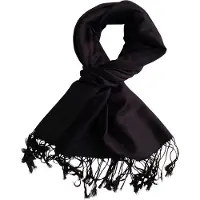 AWR Hoogstaande Kwaliteit Zijde Sjaal / Scarf | One Size - Zwart