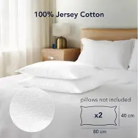 Famanu - Kussensloop (set van 2) – wit katoen – voor kussens 40 x 80 cm – 100% jersey katoen – beddengoed dubbel bed kussensloop – kussenbeschermer – bestendig en hypoallergeen