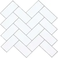 vidaXL Visgraat Tegel 20 st Wit Grijs 30 x 30 cm Polyurethaan en PET