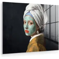 MuchoWow Glasschilderij 40x30 cm - Schilderij acrylglas - Iconisch - Modern - Kleurrijk - Foto op glas - Muurdecoratie woonkamer - Wanddecoratie slaapkamer - Schilderijen