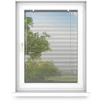Fart Produkt time4blinds - Binnenjaloezieën Zonder Boren - Aluminium Jaloezieën - Aluminium Rolgordijnen voor Woonkamer, Slaapkamer, Keuken, Kantoor - met Koordgeleiders - Antraciet, Links, 800x1100