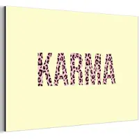 MuchoWow Aluminium schilderij 180x120 cm - Wanddecoratie metaal - Karma - Luipaardprint - Geel - Metalen muurdecoratie woonkamer - Decoratie industrieel - Foto op dibond - Industriële accessoires slaapkamer