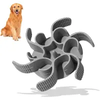 Markenlos – Anti-schrokbak - verstelbare langzame voerbak - antislip anti-schrokbak - siliconenmateriaal - met zuignap - vertraagt de eetsnelheid van je hond (grijs