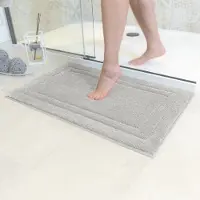 Famanu – Badmat Anti - Slip - Super absorberend en machinewasbaar - Te combineren als badmat set - Voor de badkamer - douche - bad of als mat - Grijs - cm