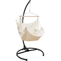 AMANKA XL Hangstoel met Standaard - 155x125 Tuin Hangstoel - Zit Hangmat voor Buiten met Stalen Frame