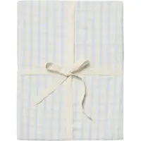 Garbo&Friends Gingham Sky Muslin Fitted Sheet Double 180x200 Cm - Onderlakens Biologisch Katoen Blue - GF1500281-6700-233GL