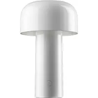 Flos LED tafellamp op accu Bellhop, wit, 21 cm, dimbaar, IP54 dimbaar, wit / opaal, Woon-/ Eetkamer, Kunststof, Design