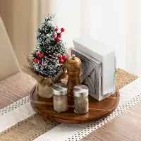 Famanu - Lazy Susan draaiplateau bamboe 25 cm, antislip kruidenrek