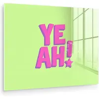 MuchoWow Glasschilderij 40x30 cm - Schilderij acrylglas - Groen - Neon - Quote - Foto op glas - Muurdecoratie woonkamer - Wanddecoratie slaapkamer - Schilderijen