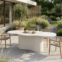 Giga Meubel Tuintafel Jessie Organisch Off-White 260cm