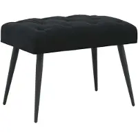 vidaXL Bank met knopen tufting Zwart 60 x 40 x 45 cm Fluweel