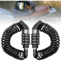 Famanu - 2 stuks Fietshelmslot 150 cm, 4-cijferige wachtwoordkabel fietsslot, combinatiebeveiligingsslot, draagbaar anti-diefstal fietsslot helm wachtwoordslot voor scooter fiets motorfiets bagage