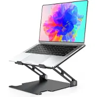 Famanu – Laptopstandaard van aluminium - geventileerde laptopstandaard met dubbele spindel - verstelbaar - opvouwbaar en compatibel met laptops van 10-16 inch