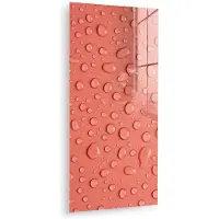 MuchoWow Glasschilderij 60x120 cm - Schilderij acrylglas - Water - Druppels - Roze - Foto op glas - Muurdecoratie woonkamer - Wanddecoratie slaapkamer - Schilderijen
