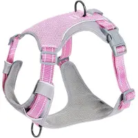 Famanu – Reflecterend hondentuig vest - verstelbaar harnas met twee lijnbevestigingen - ademend en lichtgewicht - geschikt voor wandelen - trainen en hardlopen - voor kleine honden - roze