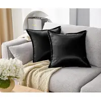 Famanu - Zijden kussensloop 80x80 set van 2, satijnen wijnrode zijden kussensloop satijnen kussensloop kussensloop voor haar en huid,...