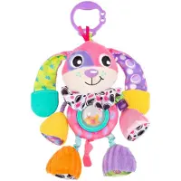 Playgro Activity Friend Dixie Dog - Baby Speelgoed - Hangspeeltje - Kinderwagenspeeltje - Rammelaar - Kinderwagenaccessoire - Buggyaccessoire - Educatief Speelgoed - Knuffeldier