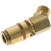 Tameson Messing DN 6 Tempereerkoppeling Snelkoppeling M14x1.5 Buitendraad Loskoppelbeveiliging Dubbele afsluiting 45-deg