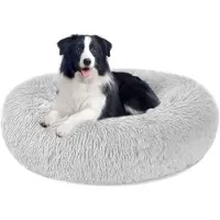 Famanu – Honden- en Kattenbed – Rond Knuffelbaar Huisdierbed met Zachte Opstaande Rand -Wasbaar en Kalmerend Ontwerp