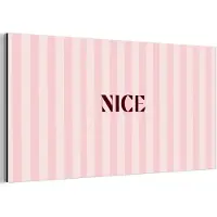 MuchoWow Aluminium schilderij 160x80 cm - Wanddecoratie metaal - Nice - Strepen - Roze - Metalen muurdecoratie woonkamer - Decoratie industrieel - Foto op dibond - Industriële accessoires slaapkamer