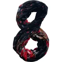AWR Fashion Dames Sjaal / Zijdesjaal | Wintersjaal | One Size - Zwart