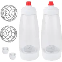 Markenlos Dosflacon van 1000 ml - Set met 2 deegspuiters voor pannenkoeken, wafels, crêpes en muffins