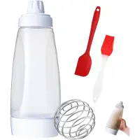 Famanu - Siliconen Deegdispenser, beslagverdeler voor pannenkoeken, crêpes en wafels, flexibel bakgereedschap, makkelijk schoon te maken