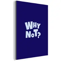 MuchoWow Aluminium schilderij 60x80 cm - Wanddecoratie metaal - Blauw - Why not - Minimalistisch - Metalen muurdecoratie woonkamer - Decoratie industrieel - Foto op dibond - Industriële accessoires slaapkamer