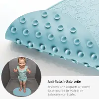 Famanu - badmat, anti-slip oppervlak met walsmotieven, 42 x 25 cm, blauw