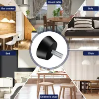 Famanu - 8 stuks rubberen voetjes schroefbaar M6 x 32,3 mm - verstelbare meubelvoeten met moeren