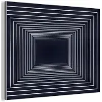 MuchoWow Aluminium schilderij 160x120 cm - Wanddecoratie metaal - Lijnen - Hypnotiserend - Zwart - Metalen muurdecoratie woonkamer - Decoratie industrieel - Foto op dibond - Industriële accessoires slaapkamer