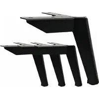 Famanu - Meubelpoten, 4 stuks, zwart, 12 cm, meubelpoten, metaal, kastpoten, doe-het-zelf, tafelpoten, kastpoten, voor stoelen, kast, bank, andere meubelpoten (12 cm)