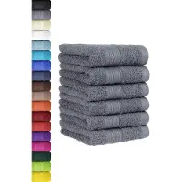 Famanu - Set van 6 handdoekenset voor gasten, handdoeken met ophanglus van zacht katoen, 30 x 50 cm, gastendoekjes voor de handreiniging, Öko-Tex Standard 100 gecertificeerd, antraciet
