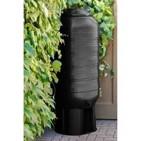 Famanu – XXL Regenton van kunststof met 250 liter inhoud inclusief standaard, vulautomaat en kraan! In slank formaat en discrete uitstraling