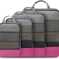 Famanu – 4-delige set compressie-inpakblokken - bagage-organizer-set - uitbreidbare kofferorganizer - inpakorganizers voor koffers - inpakblokken voor op reis of thuisopslag