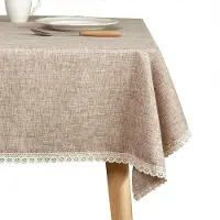 Famanu - Rechthoekig linnen tafelkleed voor eettafel, klassiek