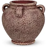Famanu – Handgemaakte keramische vaas met handvatten, vintage terracotta tafelvaas voor pampasgras
