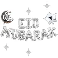 Famanu – Eid Mubarak feestdecoratie set - Ramadan latex ballonnen - folieballonnen - banner - feestartikelen voor thuis en evenementen - kleurrijk en herbruikbaar