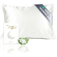 Famanu - Kussensloop, 100% zijde, 19 momme, 1 stuk, 50 x 70 cm, natuurlijk wit