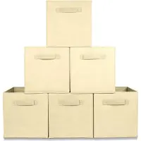 LifeGoods Kast Organizers - 6 Stuks - 20L - Textiel - Beige
