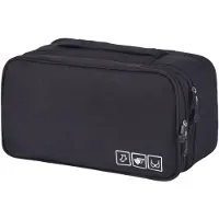Famanu - Reis Ondergoed Organizer Waterdicht Zwart, draagbare lingerie en beha organizer tas voor sokken en underwear, compacte travel organizer