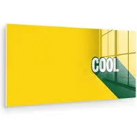 MuchoWow Glasschilderij 40x20 cm - Schilderij acrylglas - Cool - Geel - Groen - Foto op glas - Muurdecoratie woonkamer - Wanddecoratie slaapkamer - Schilderijen
