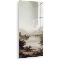 MuchoWow Glasschilderij 20x40 cm - Schilderij acrylglas - Klassiek - Landschap - Sereen - Foto op glas - Muurdecoratie woonkamer - Wanddecoratie slaapkamer - Schilderijen