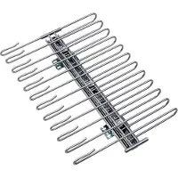 Famanu - Broekhanger voor kastlade voor 12 broeken uittrekbaar metalen frame zilverkleurig