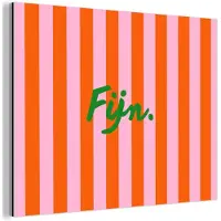MuchoWow Aluminium schilderij 40x30 cm - Wanddecoratie metaal - Patroon - Oranje - Fijn - Strepen - Metalen muurdecoratie woonkamer - Decoratie industrieel - Foto op dibond - Industriële accessoires slaapkamer