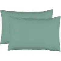 Famanu – Set van 2 kussenslopen 50 x 70 cm - lindegroen - 100% katoen - ademend en zacht - geschikt voor bed of bank - duurzaam