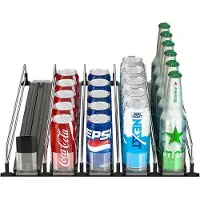 Famanu – Automatische koelkast blikjesdispenser met 5 rijen, geschikt voor ca. 25 drankblikjes, zwart