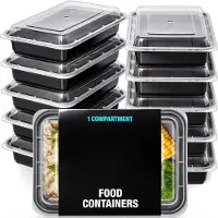 Famanu – Set van 20 herbruikbare meal prep bakjes met 1 compartiment, BPA-vrije kunststof voedselcontainers met luchtdichte deksels, stapelbaar en magnetronbestendig (828 ml)